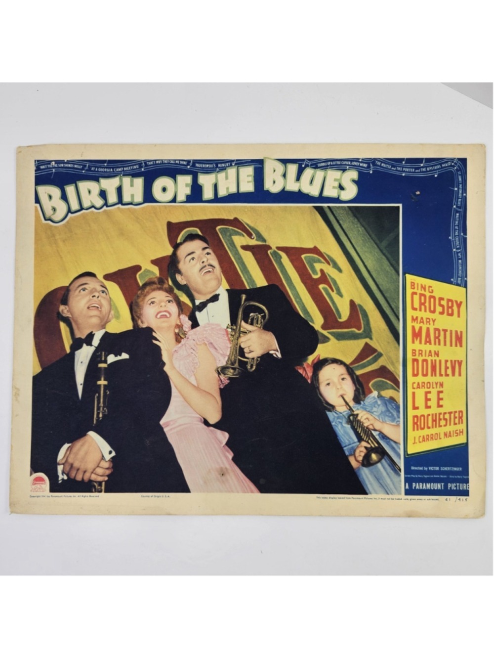 1941 Birth Of The Blues Lobby Card 11x14 Bing Crosby Mary Martin Paramount